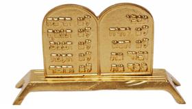 Tábua Da Lei Em Metal Dourada Com Escritas Em Hebraico - jerusalém