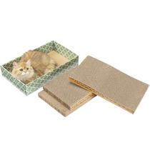 Tábua de arranhar Cat MECOOL reversível ondulada com caixa Tábua de arranhar Cat MECOOL reversível ondulada com caixa