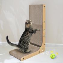 Tábua de arranhar Cat Scratcher PETKARAY em forma de L com brinquedo de bola Tábua de arranhar Cat Scratcher PETKARAY em forma de L com brinquedo de bola
