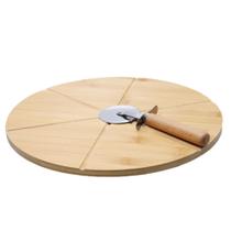 Tábua de Bambu com Cortador para Pizza