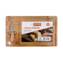 Tábua De Bambu Resistente Para Queijos Com Faca Inox Tábua De Bambu Resistente Para Queijos Com Faca Inox