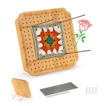 Tábua de bloqueio CraftyManor 19 cm em bambu com 20 pinos de aço Tábua de bloqueio CraftyManor 19 cm em bambu com 20 pinos de aço