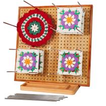 Tábua de bloqueio de crochê HHSA Rioneiro 11,8x11,8 polegadas com 16 pinos
