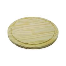 Tabua De Carne E Petisco Redonda M 25cm Madeira Pinus