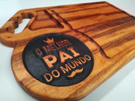 Tábua de Carne O Melhor Pai do Mundo 50x29x2cm Personalizada Madeira Negra Decor