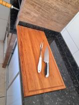 Tábua de Carne para Churrasco Corte Madeira Maciça Grande 60cm