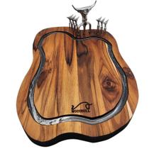 Tábua de Churrasco com Garfo Tridente e Garfo Petisco