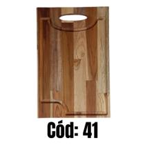 Tábua de Churrasco em Teca com Alça Tam. 45x30x2cm