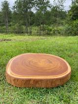 Tábua De Churrasco Rústica Artesanal 40cm Madeira Maciça Com Canaleta