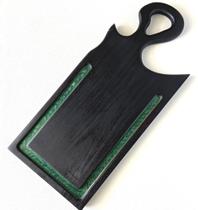 Tábua de churrasco total black canaleta verde esmeralda em resina importada