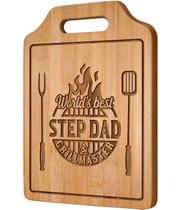 Tábua de cortar AceThrills Gravado em Bambu Step Dad Gift 31x22x1cm