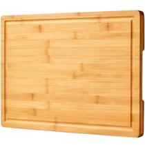 Tábua de cortar Allsum Bamboo 18x30cm com alças e ranhuras para suco Tábua de cortar Allsum Bamboo 18x30cm com alças e ranhuras para suco