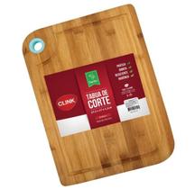 Tábua De Cortar Bambu Com Pegador De Silicone Carnes