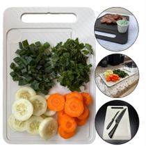 Tabua de Cortar Carne Churrasco Cozinha Branca Resistente