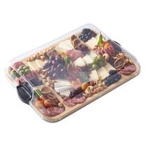 Tábua de Cortar Farberware Build-a-Board com 3 Compartimentos - Madeira de Acácia Tábua de Cortar Farberware Build-a-Board com 3 Compartimentos - Madeira de Acácia