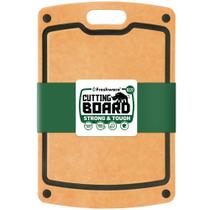 Tábua de cortar Freshware Wood com sulcos de suco 37x28cm Sem BPA
