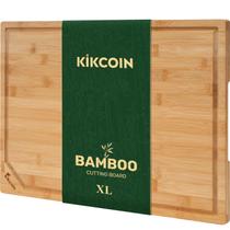 Tábua de cortar Kikcoin Bamboo Extra Large com Juice Groove