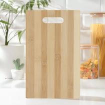 Tabua de Corte 100% Bambu 28x18 Carnes Legumes Frutas Multiuso Universal Com Encaixe Para As Mãos Tabua de Corte 100% Bambu 28x18 Carnes Legumes Frutas Multiuso Universal Com Encaixe Para As Mãos