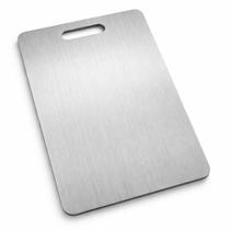 Tábua De Corte Aço Inox Para Cozinha Tábua Churrasco Carne Lisa Prateado
