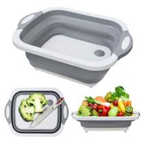 Tábua De Corte Alimento Multifuncional Retrátil 3 Em 1