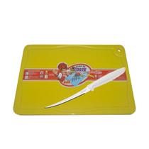 Tabua de Corte Amarela para Legumes 25X37cm + Faca Tomate PC165FT Pronyl