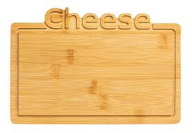 Tábua De Corte Bambu Cheese Petiscos Cozinha Multiuso 25cm Tábua De Corte Bambu Cheese Petiscos Cozinha Multiuso 25cm