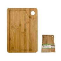 Tábua De Corte Bambu Churrasco Vegetal Cozinha Multiuso 38cm