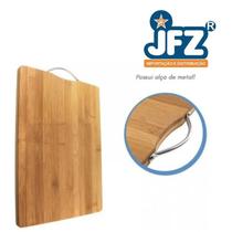 Tabua De Corte Bambu Com Alça 34x24 Cm - JFZ IMPORT