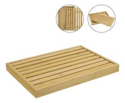 Tábua De Corte Bambu Migalheira Pães Bolos Bandeja Cozinha