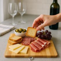 Tabua De Corte Bambu Natural 22x32cm Cozinha Fatiar Cortar Servir Carne Legumes Frios Petiscos