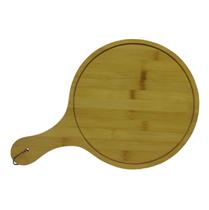 Tábua De Corte Bambu P/ Servir Multiuso Redonda Pizza Frios
