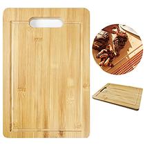 Tabua de Corte Bambu Resistente Churrasco Frios Servir 34cm