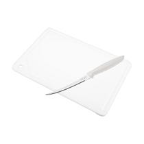 Tabua de Corte Branca para Legumes 25X37cm + Faca Tomate PC166FT Pronyl