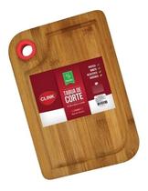 Tabua de corte carne churrasco bambu madeira com alca calha