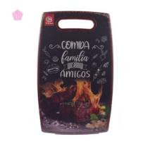 Tábua de Corte Carne Legumes Frutas 36,5x23cm Frase Sortidas