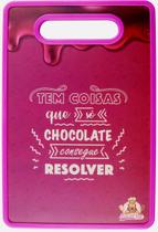 Tábua de Corte Carne Legumes Frutas Rosa Vermelha Amarela