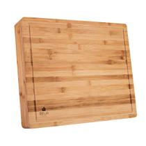 Tábua De Corte Churrasco Rustica Bambu Gourmet Para Cortar Carne Bancada 45x38x8cm Moob