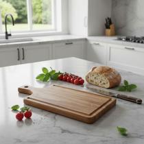 Tábua De Corte De Madeira Artesanal 40x20 Cm Teixeira Cor:Marrom Tábua De Corte De Madeira Artesanal 40x20 Cm Teixeira Cor:Marrom