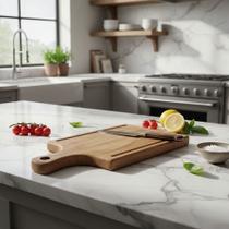 Tábua De Corte De Madeira Artesanal 45x23 Cm Teixeira Cor:Marrom Tábua De Corte De Madeira Artesanal 45x23 Cm Teixeira Cor:Marrom