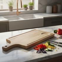 Tábua De Corte De Madeira Artesanal 60x30 Cm Teixeira Cor:Marrom Tábua De Corte De Madeira Artesanal 60x30 Cm Teixeira Cor:Marrom