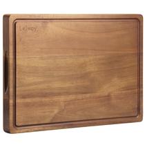 Tábua de Corte de Madeira Lelwoy Extra Grande - 50x38cm com Canal para Suco