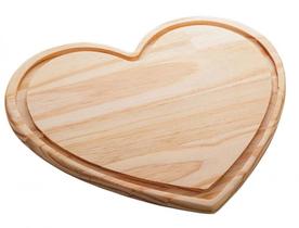 Tabua de Corte de madeira Woodart Pinus Coração 25x22x2cm