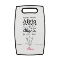 Tábua de corte de plástico 38x30 colorida com frase