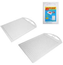 Tabua de Corte de Plastico Branco Grande 2 em 1 24,9x19,5cm - Plast Show