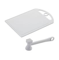 Tabua de corte de plastico branco + martelo coamil