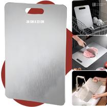 Tábua De Corte De Titânio Inox Cozinha Taboa Churrasco Carne Lisa Titânio Aço Inoxidável