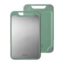 Tábua de Corte em Aço Inoxidável Antiderrapante Multiuso 40 x 25 cm