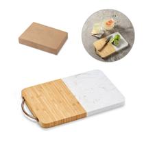 Tábua De Corte Em Bambu E Mármore Em Formato Retangular