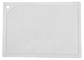 Tabua de Corte em polietileno Branca Grande canaleta