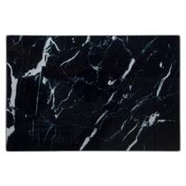 Tábua de Corte em Vidro Preta com Estampa Mármore - Clink